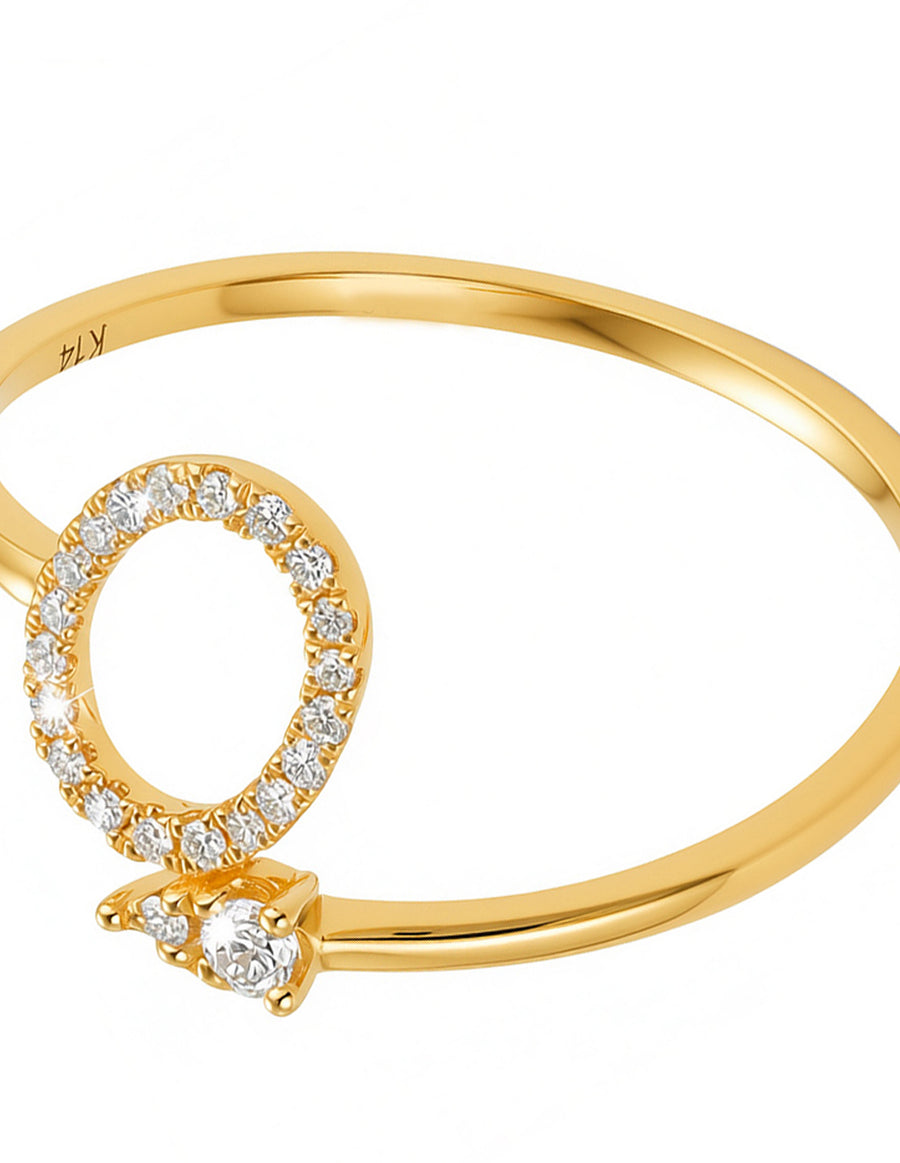 Anillo de Moda con Piedras Laterales