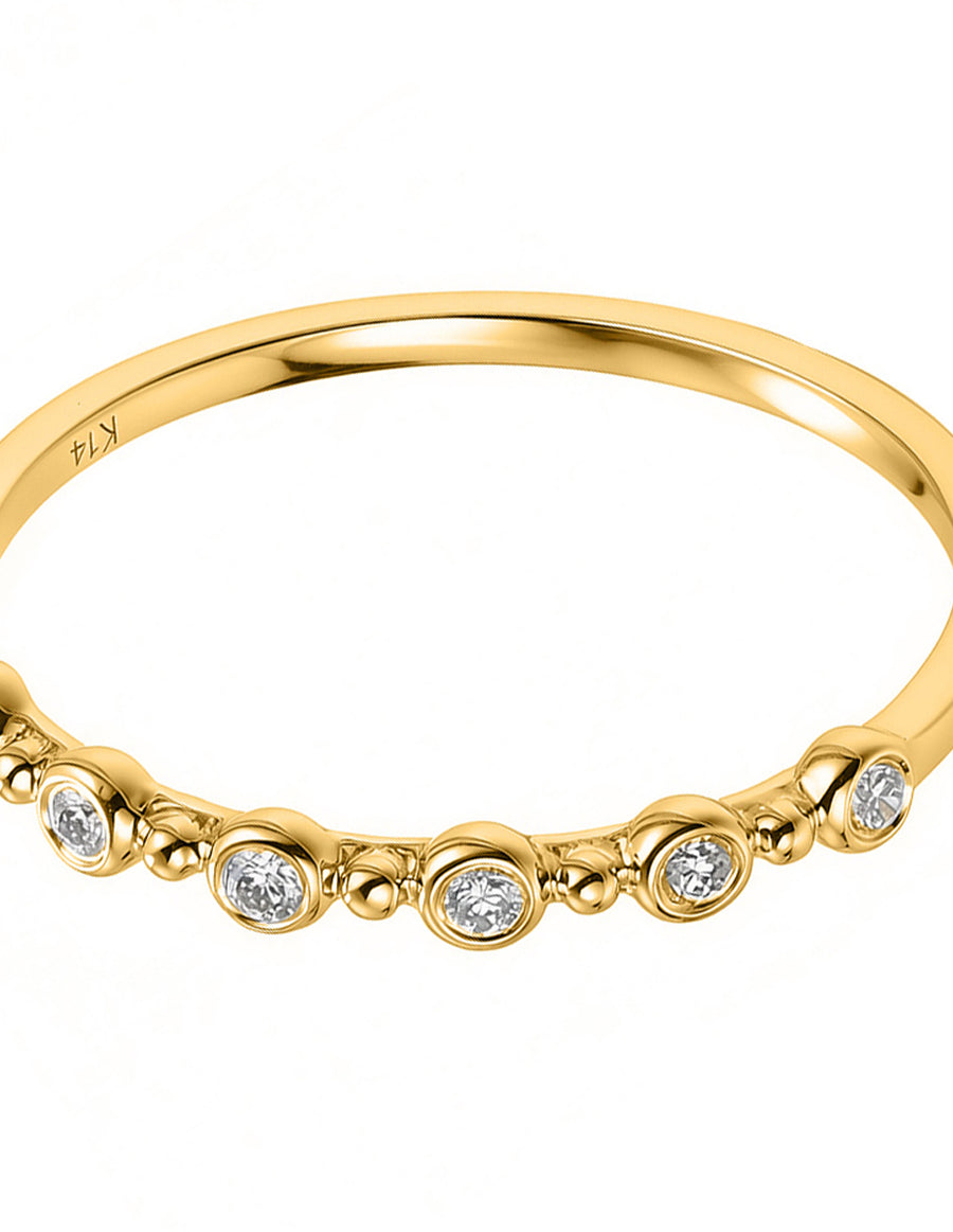Anillo de Moda con Piedras Laterales