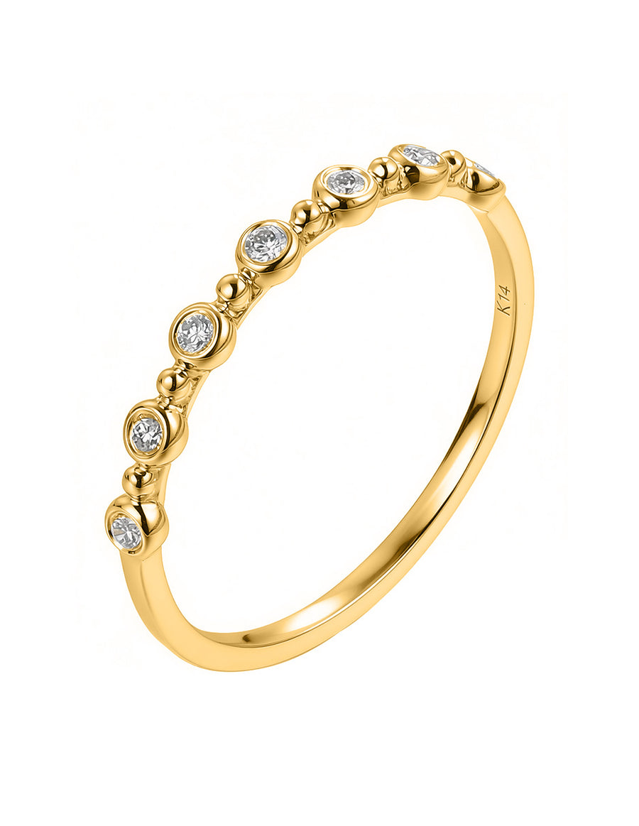 Anillo de Moda con Piedras Laterales