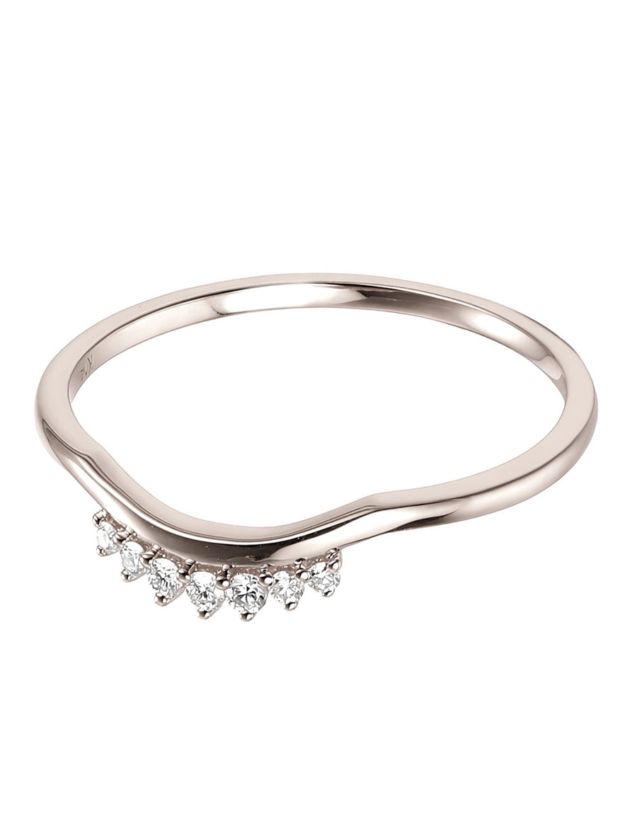 Anillo de Moda con Piedras Laterales