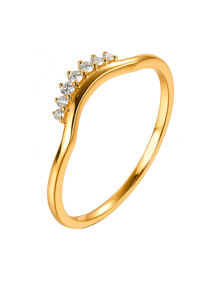 Anillo de Moda con Piedras Laterales