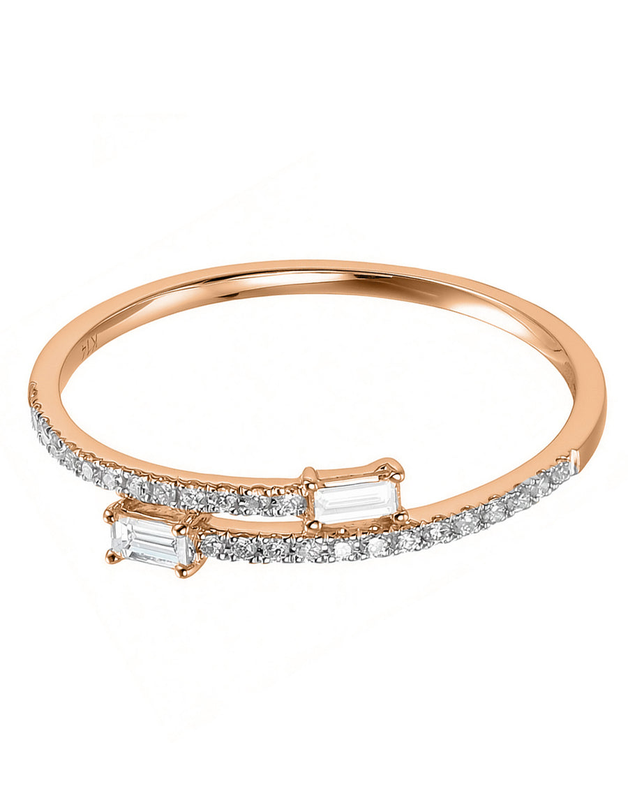 Anillo de Moda con Piedras Laterales