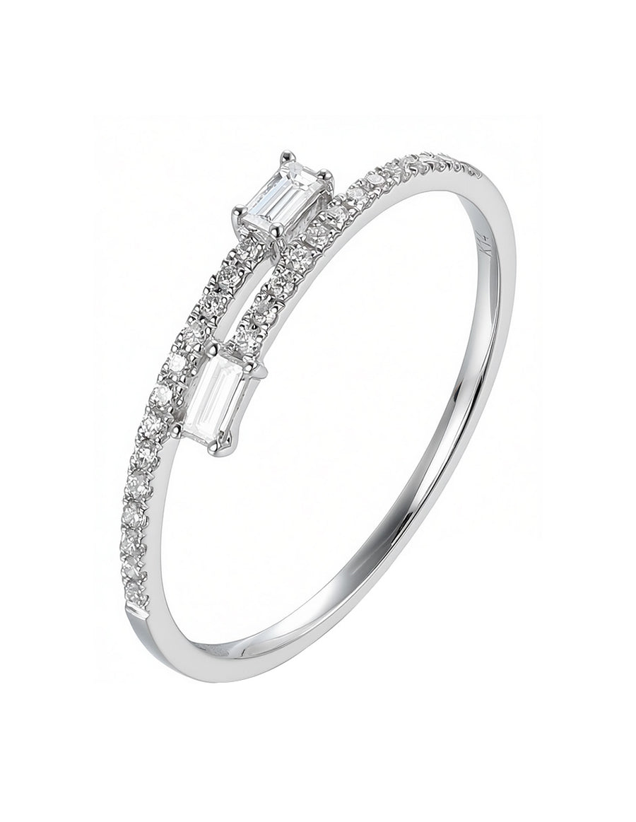 Anillo de Moda con Piedras Laterales