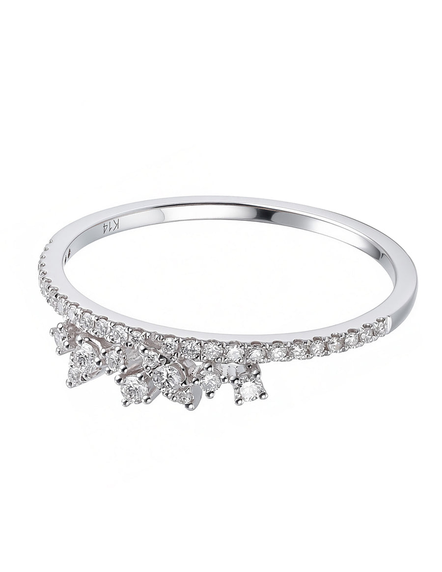 Anillo de Moda con Piedras Laterales