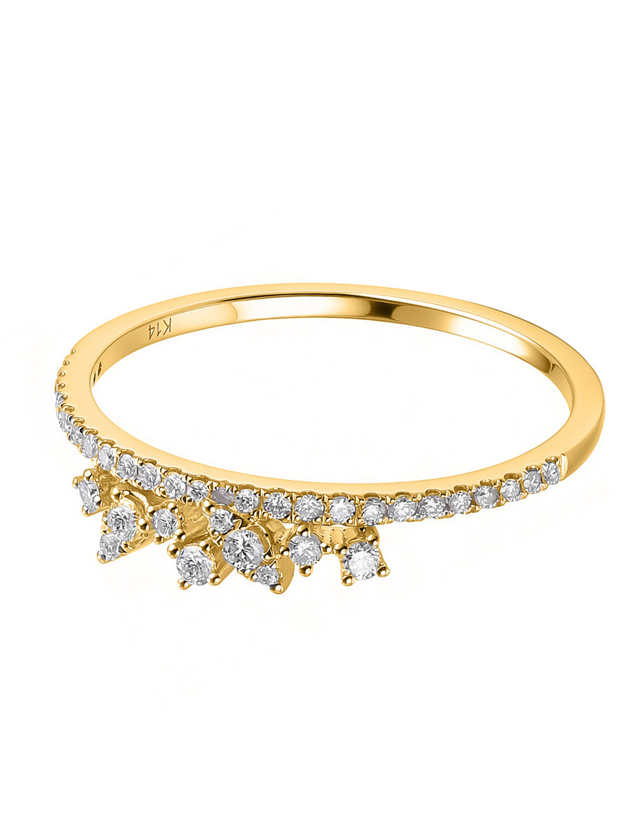 Anillo de Moda con Piedras Laterales