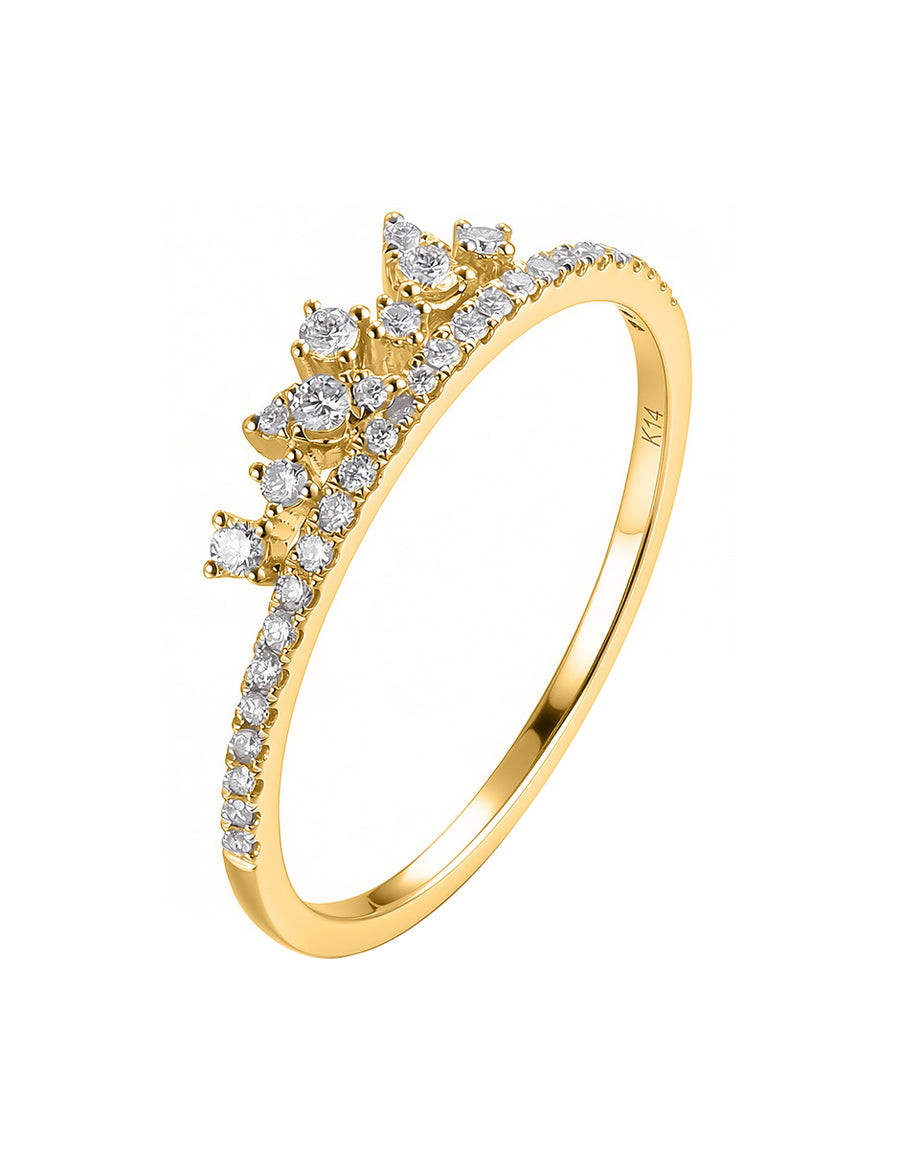 Anillo de Moda con Piedras Laterales