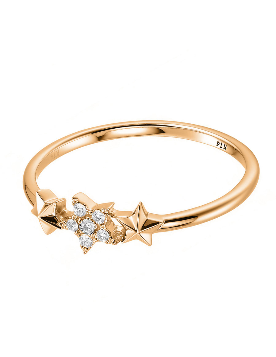 Anillo de Moda con Piedras Laterales