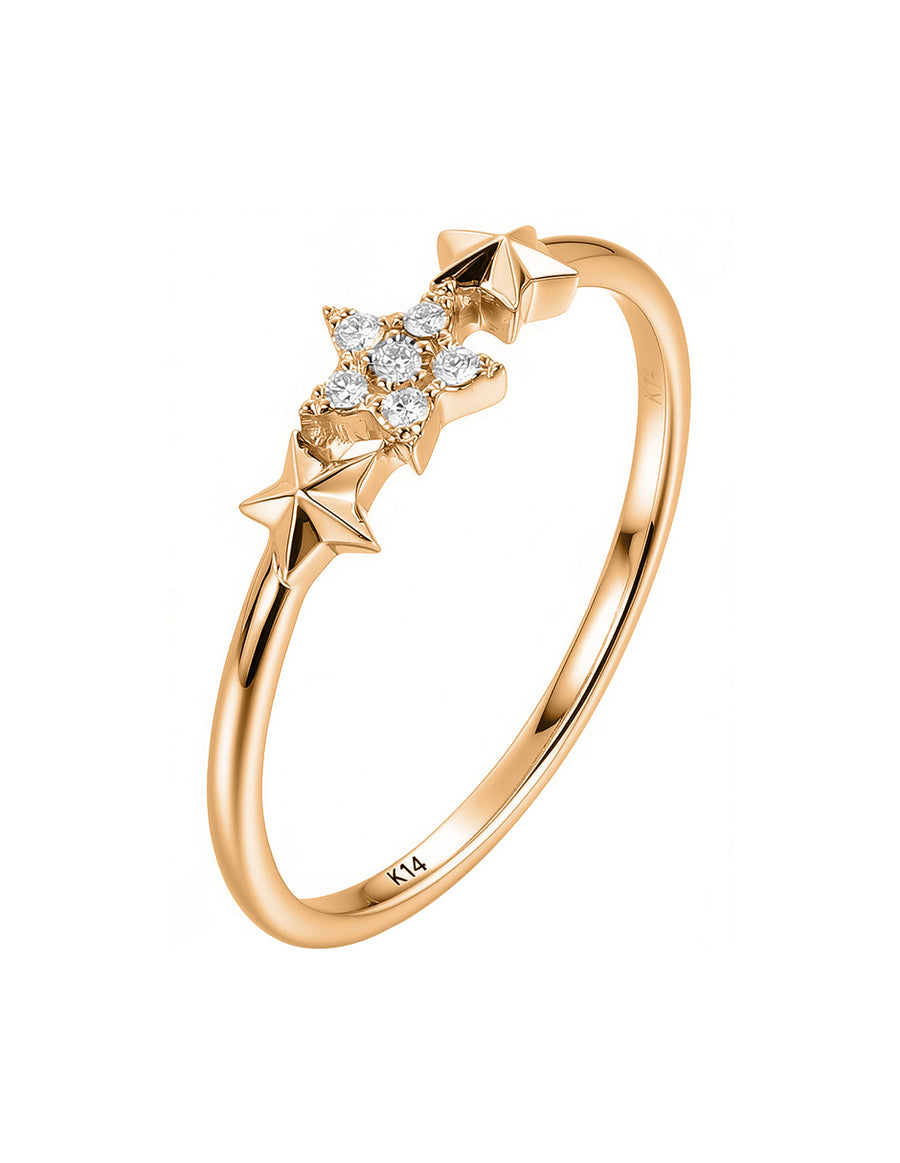 Anillo de Moda con Piedras Laterales