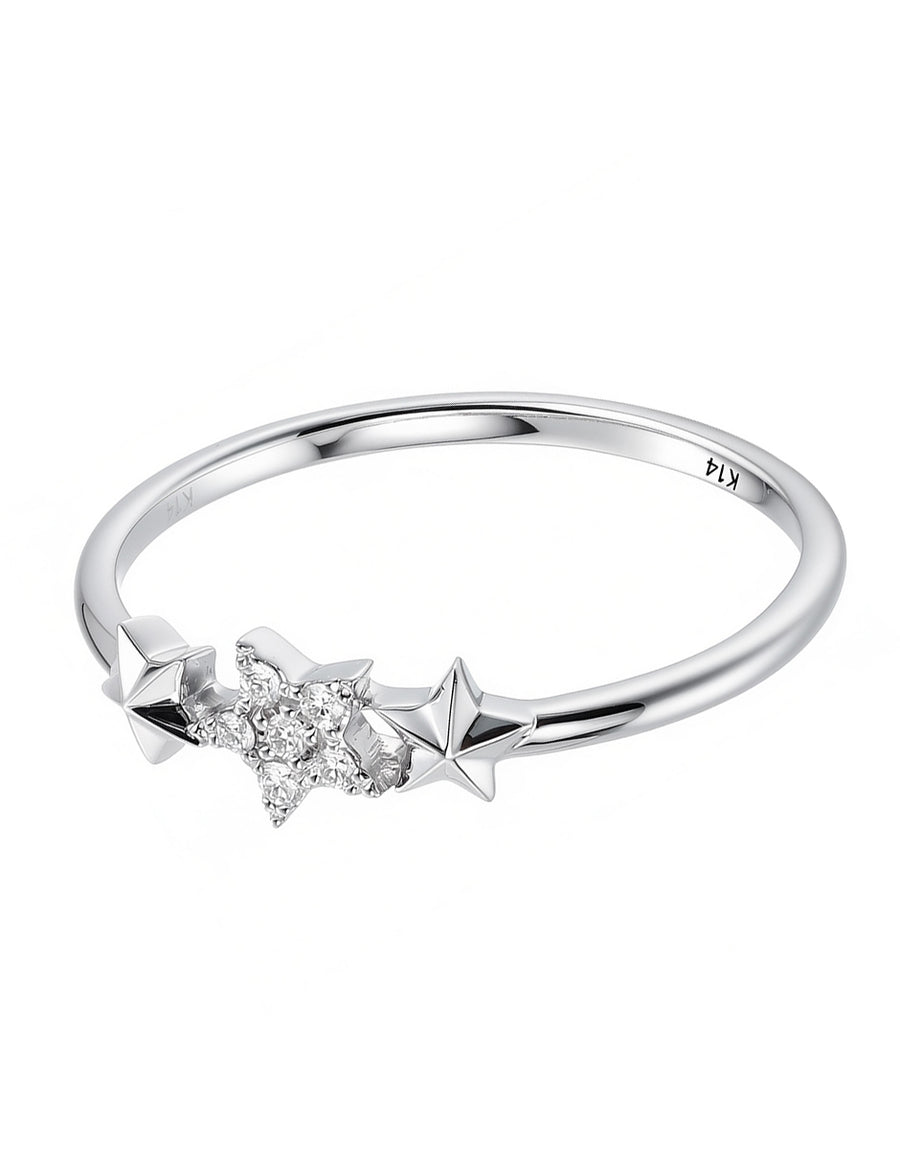 Anillo de Moda con Piedras Laterales
