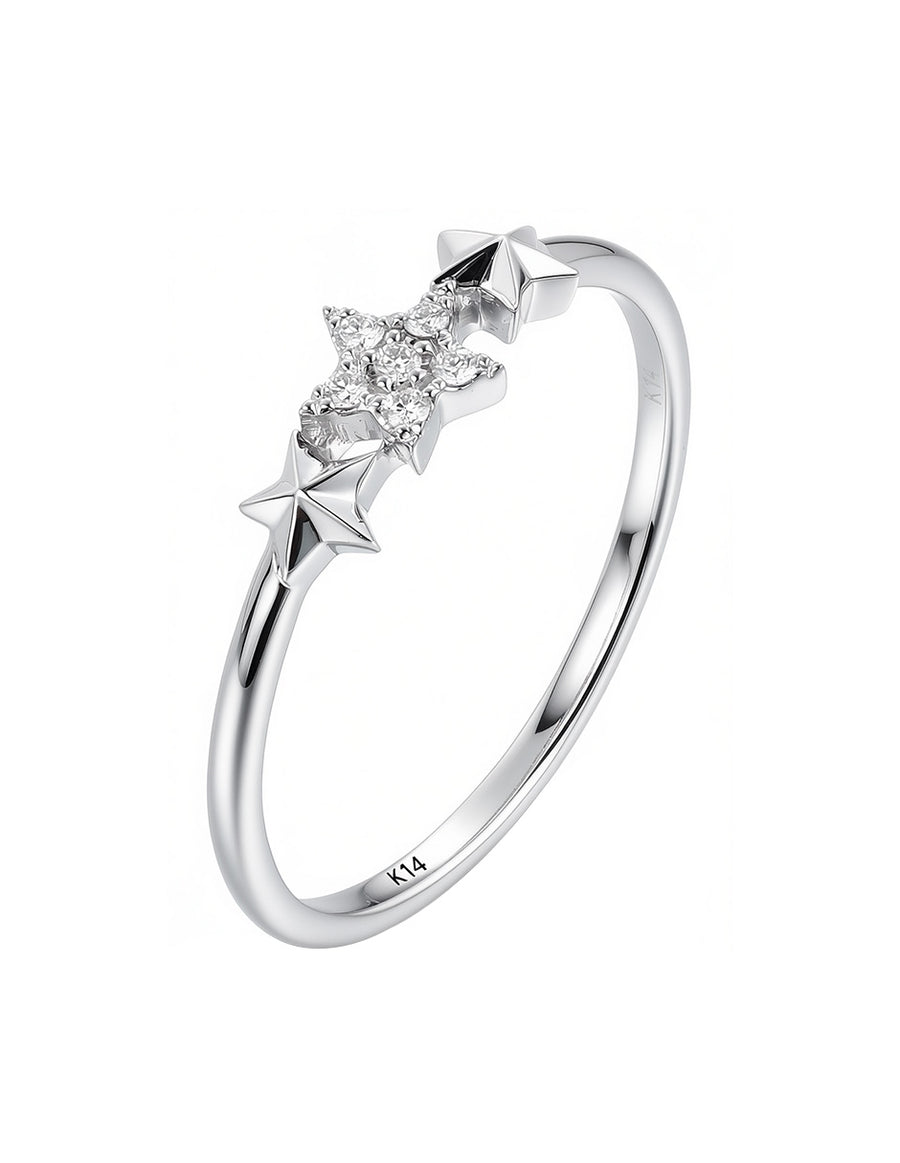 Anillo de Moda con Piedras Laterales