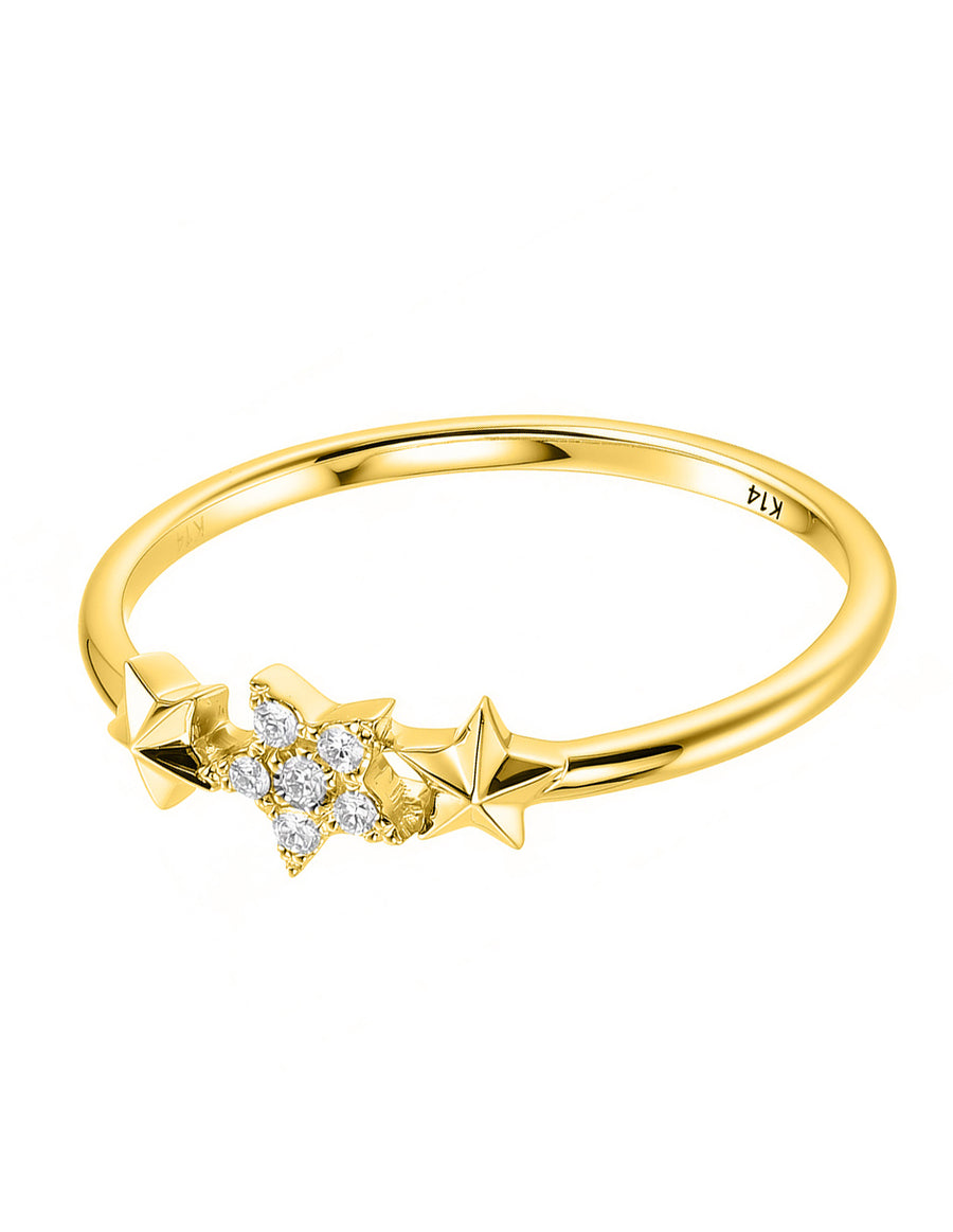 Anillo de Moda con Piedras Laterales