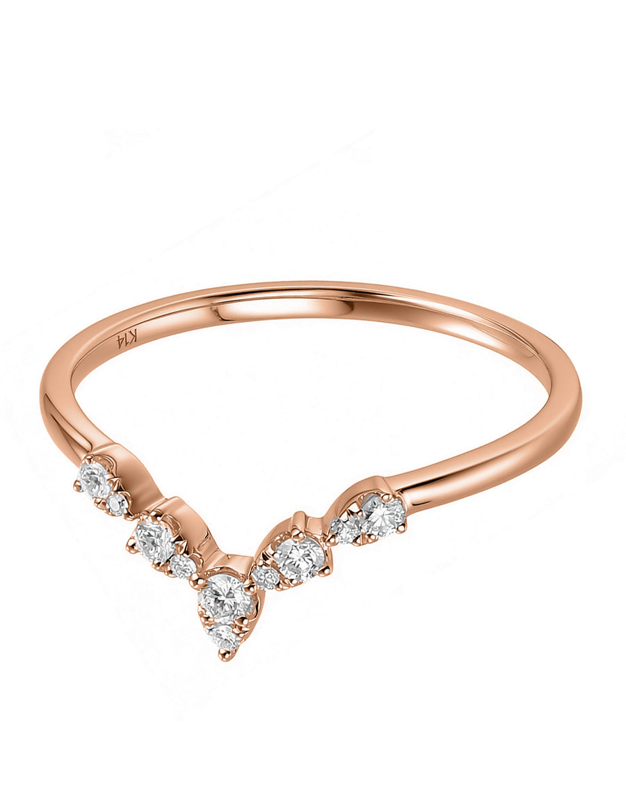 Anillo de Moda con Piedras Laterales