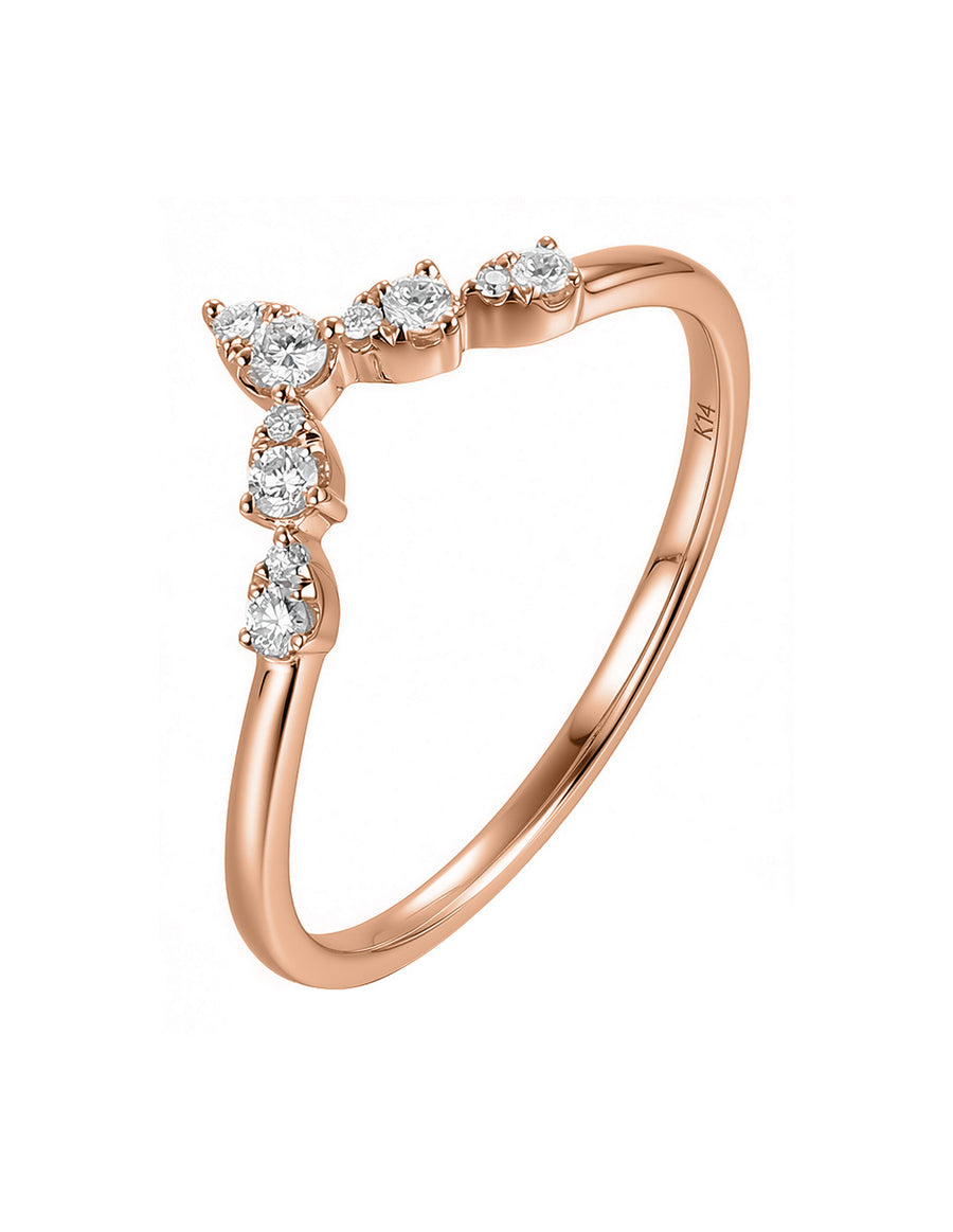 Anillo de Moda con Piedras Laterales