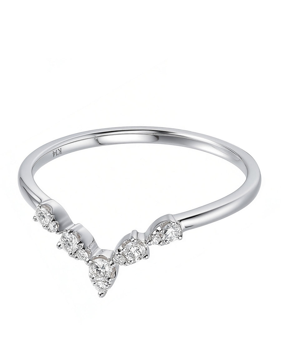 Anillo de Moda con Piedras Laterales