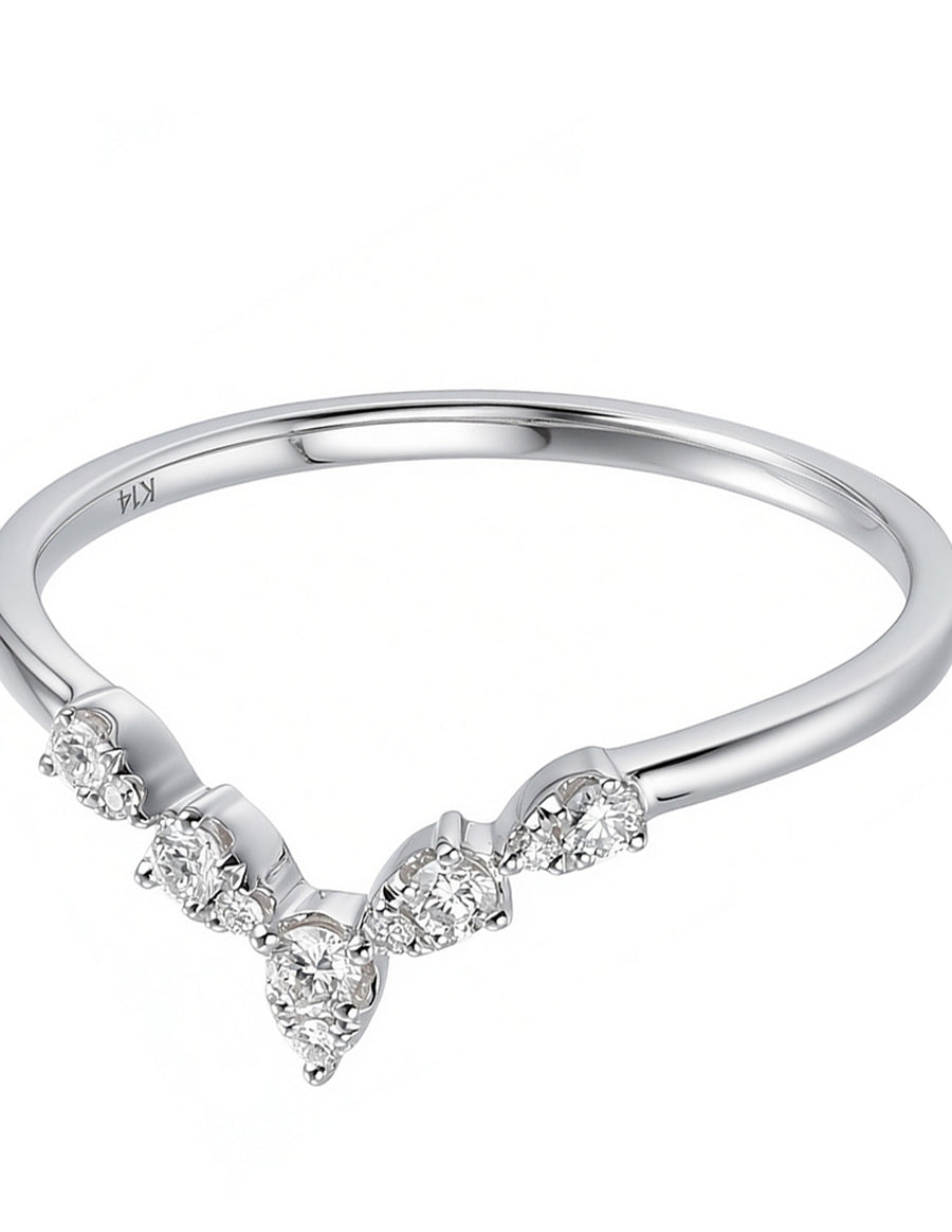 Anillo de Moda con Piedras Laterales