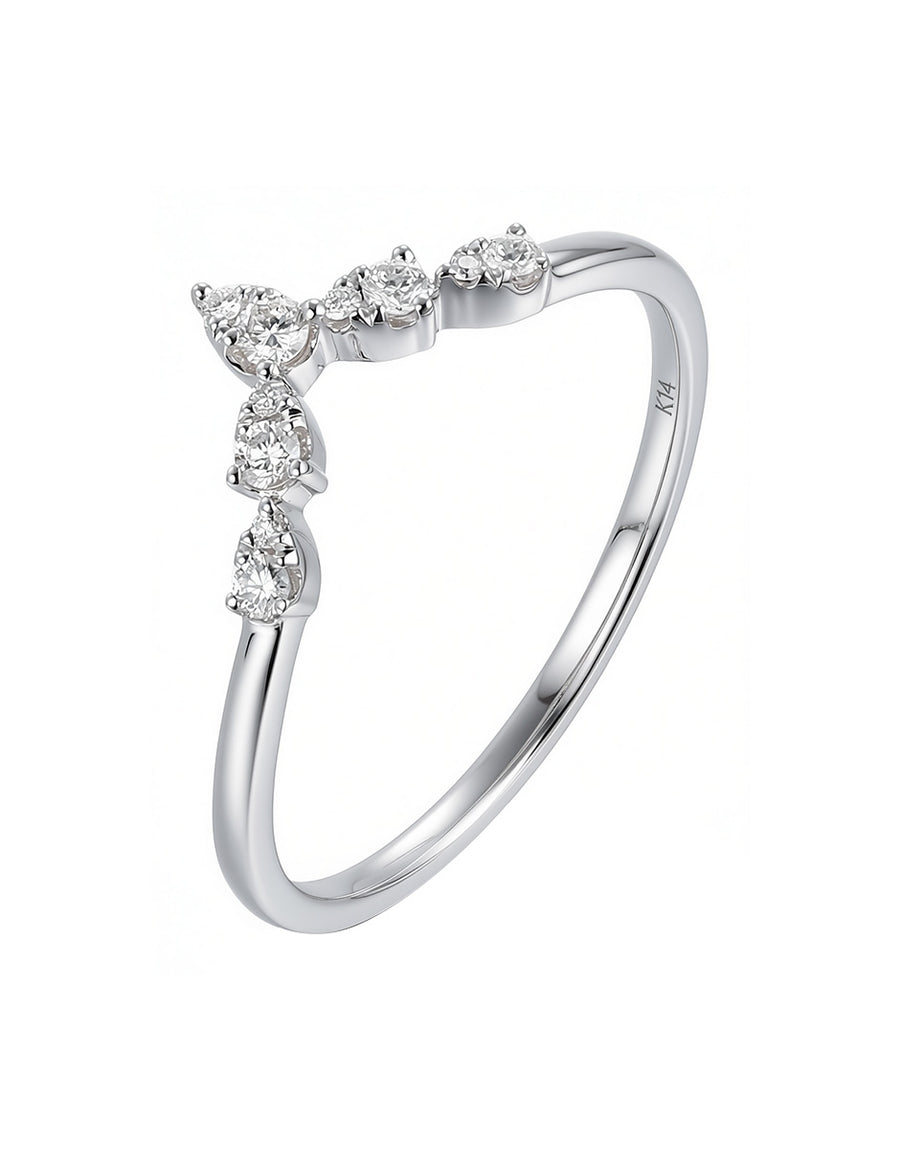 Anillo de Moda con Piedras Laterales