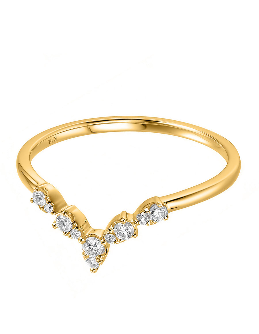 Anillo de Moda con Piedras Laterales