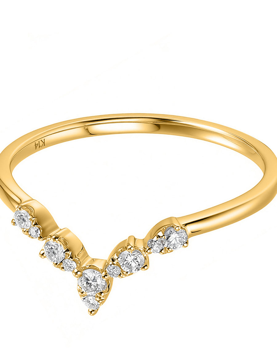 Anillo de Moda con Piedras Laterales