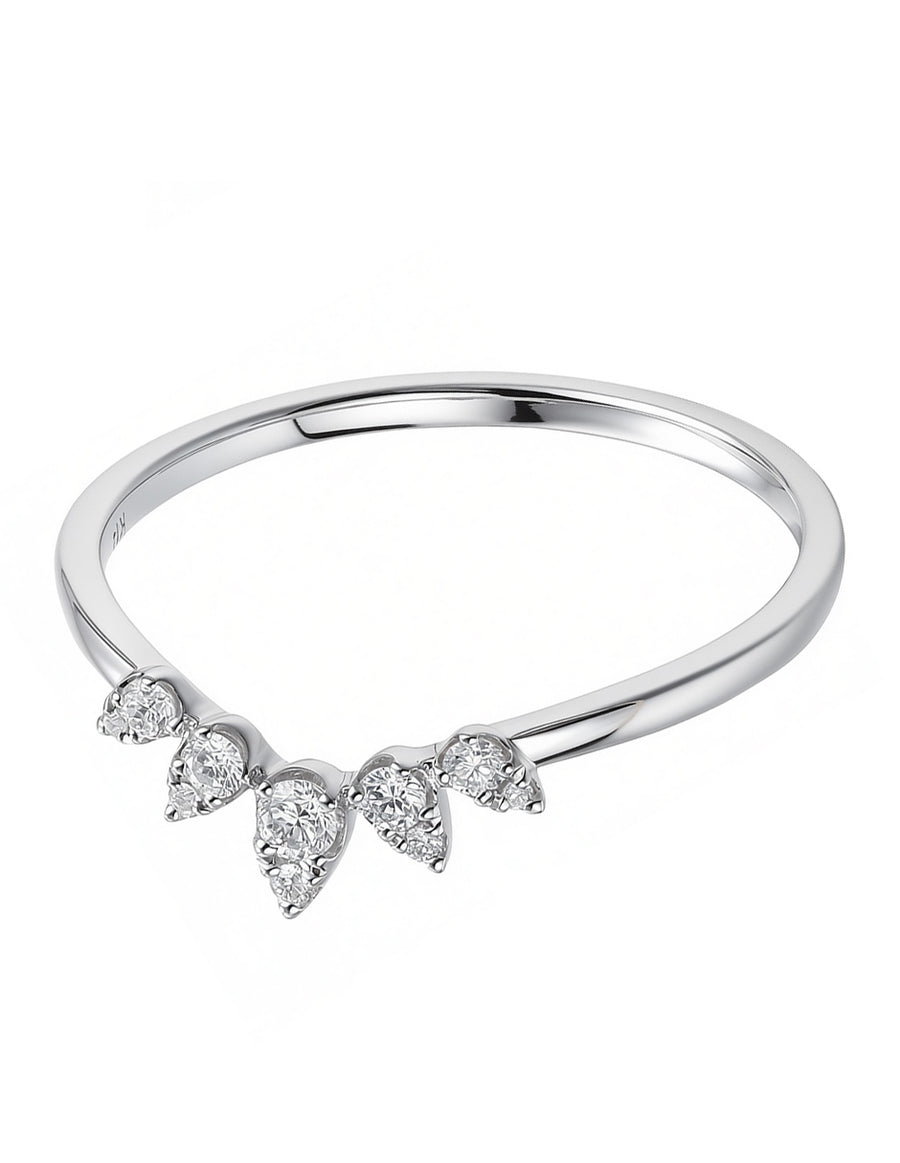 Anillo de Moda con Piedras Laterales