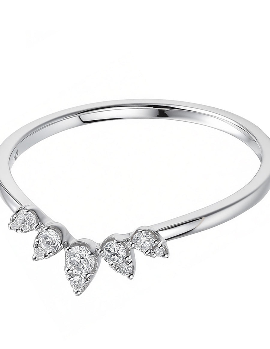 Anillo de Moda con Piedras Laterales