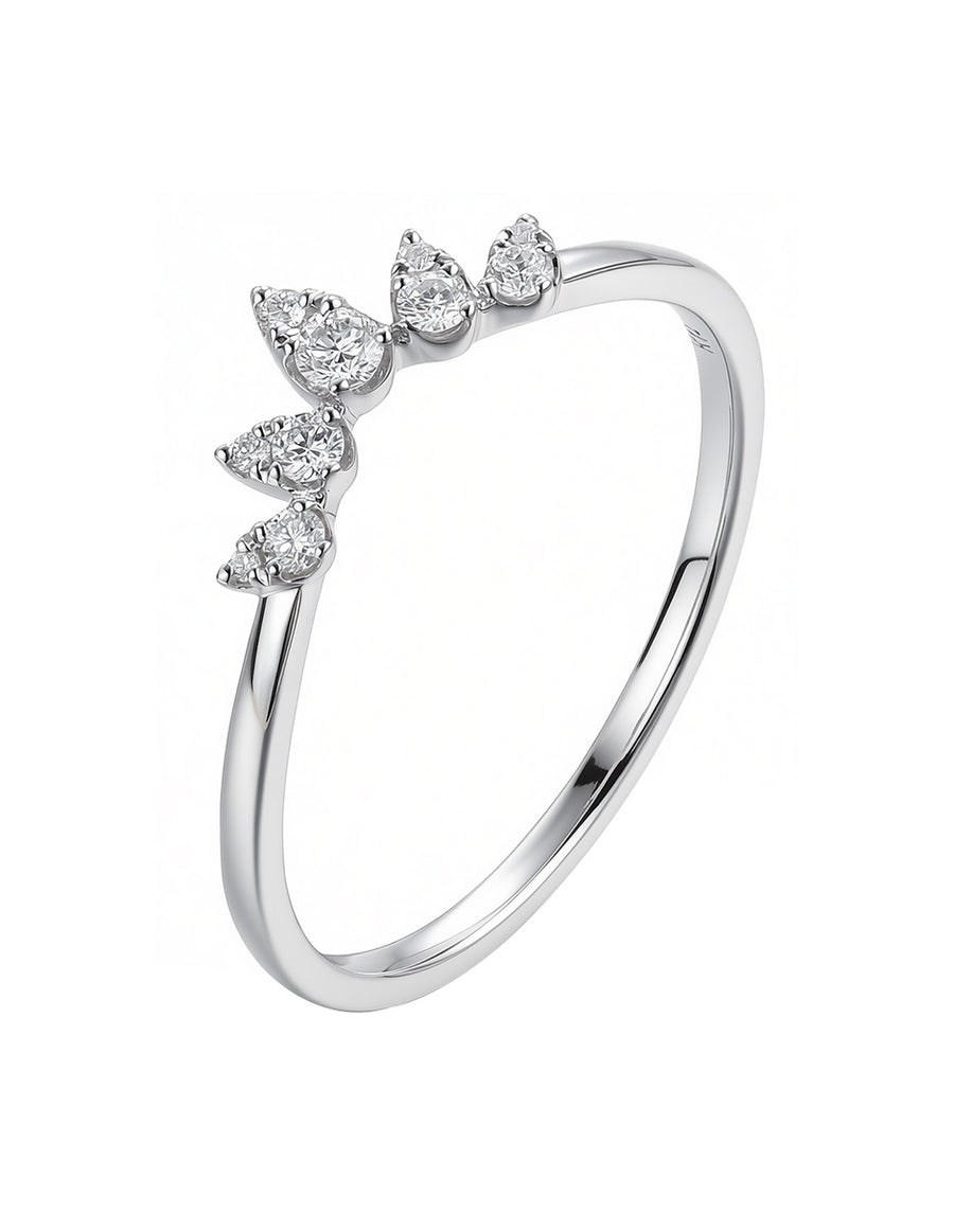 Anillo de Moda con Piedras Laterales