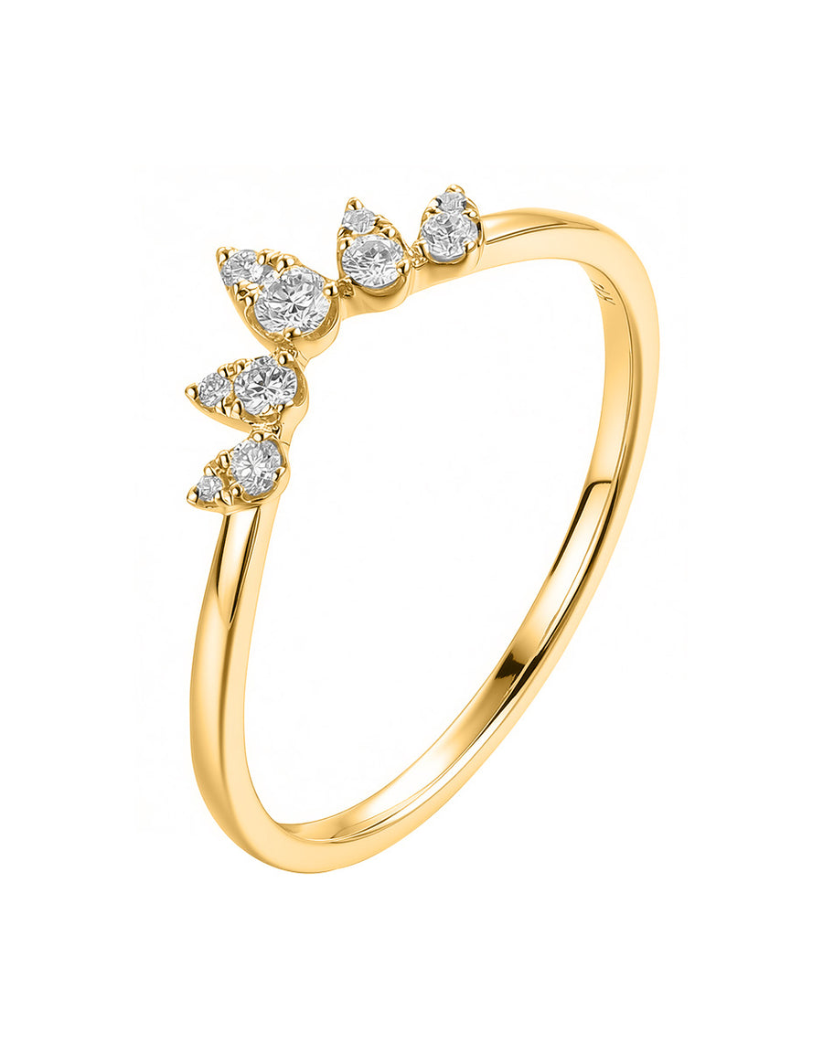Anillo de Moda con Piedras Laterales