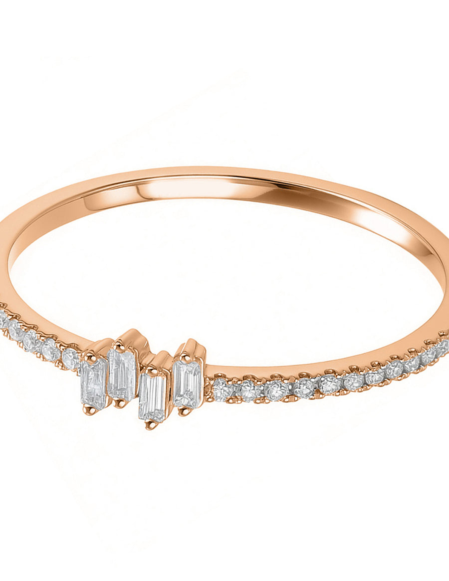 Anillo de Moda con Piedras Laterales