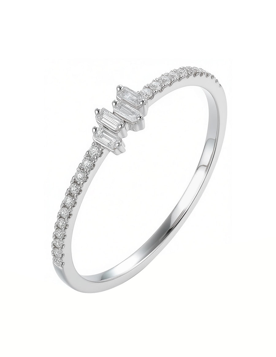 Anillo de Moda con Piedras Laterales