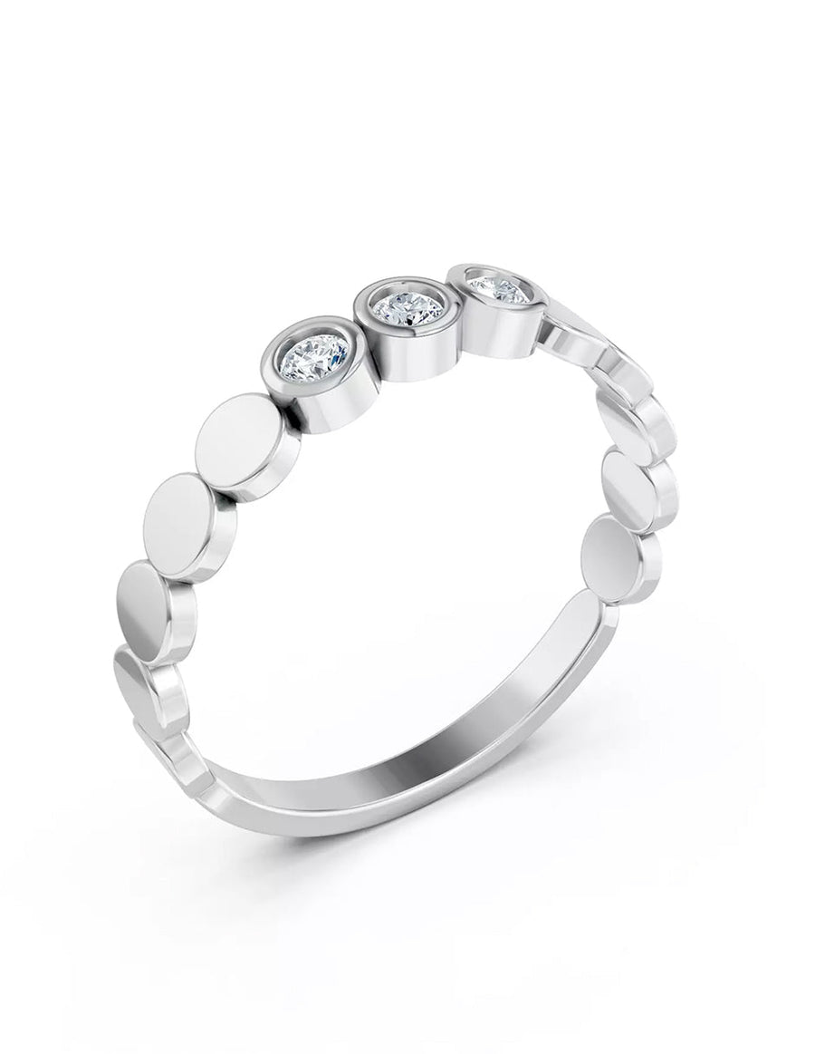 Anillo de Compromiso - piedras laterales - MIO35-RG-CZ