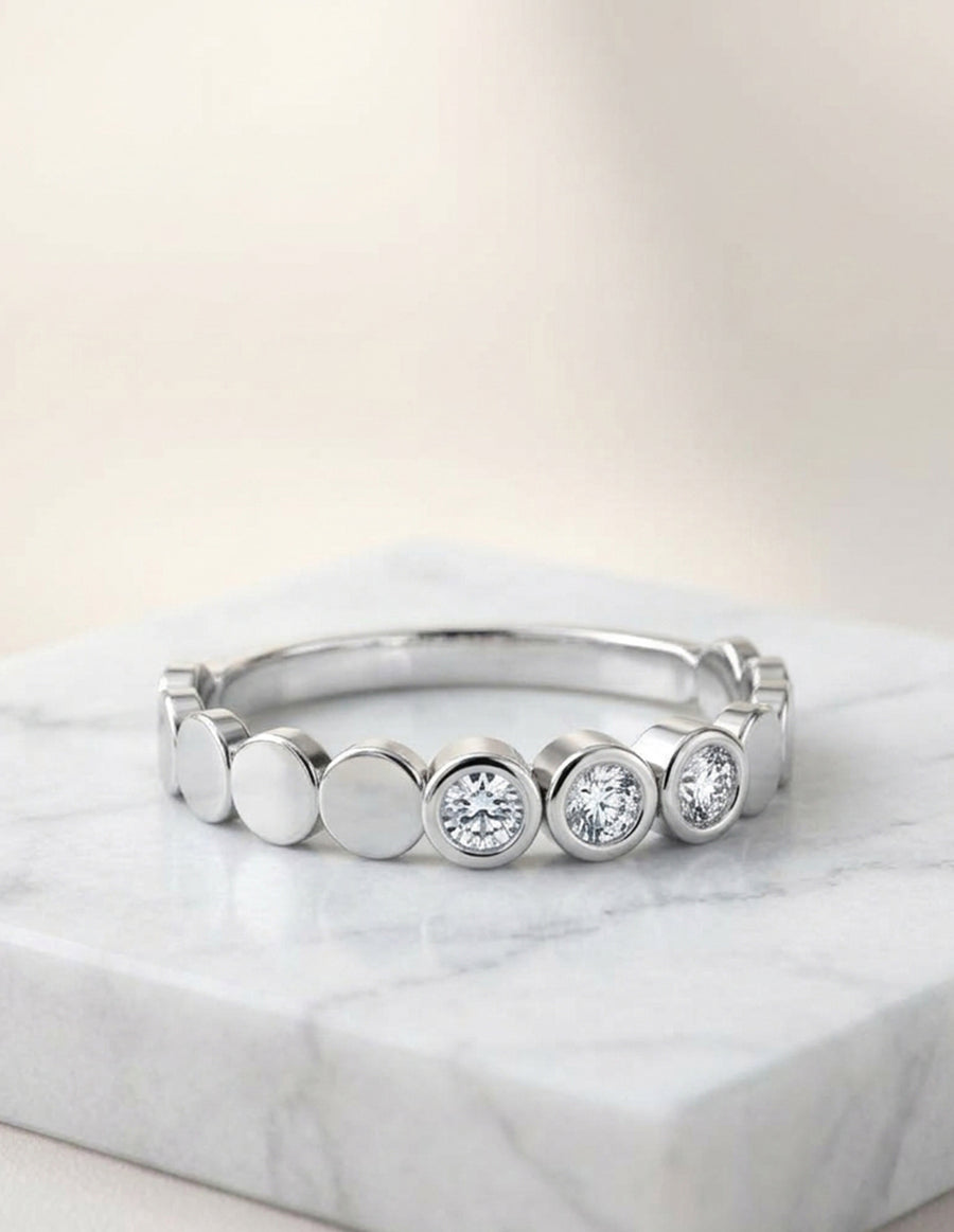 Anillo de Compromiso - piedras laterales - MIO35-RG-CZ