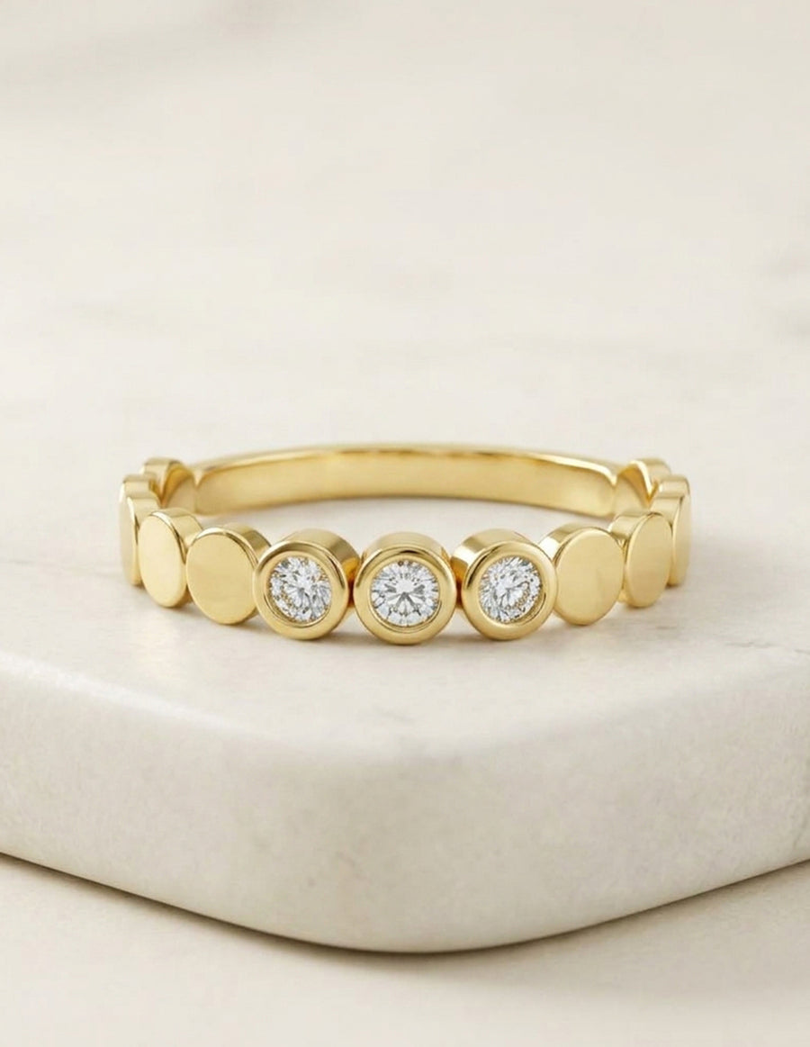 Anillo de Compromiso - piedras laterales - MIO35-RG-CZ