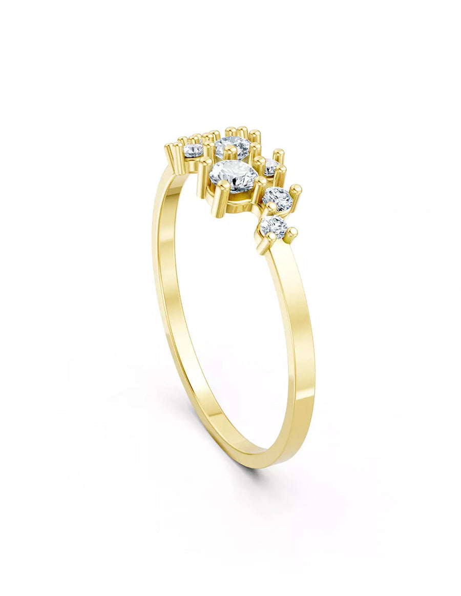 Anillo de Compromiso - piedras laterales - MIO39-RG-CZ