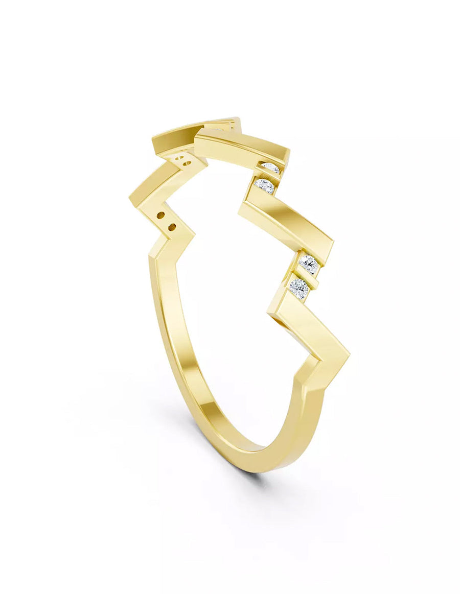Anillo de Compromiso - piedras laterales - MIO42-RG-CZ
