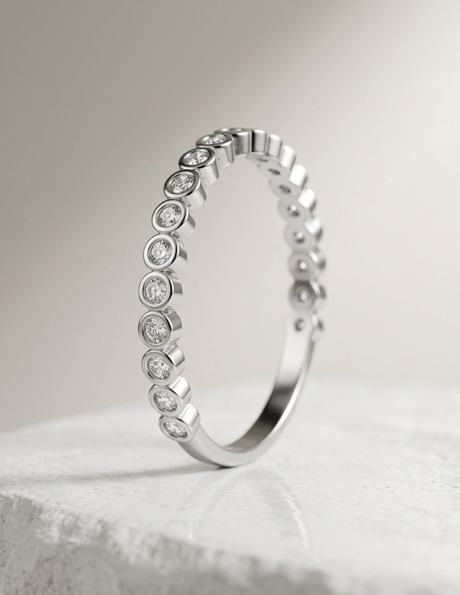Anillo de Compromiso - piedras laterales - MIO44-RG-CZ
