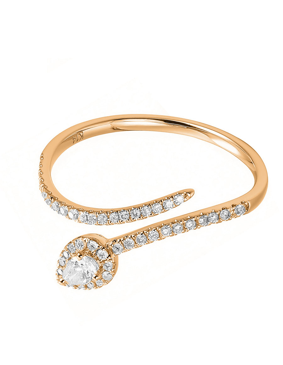Anillo de Moda con Piedras Laterales