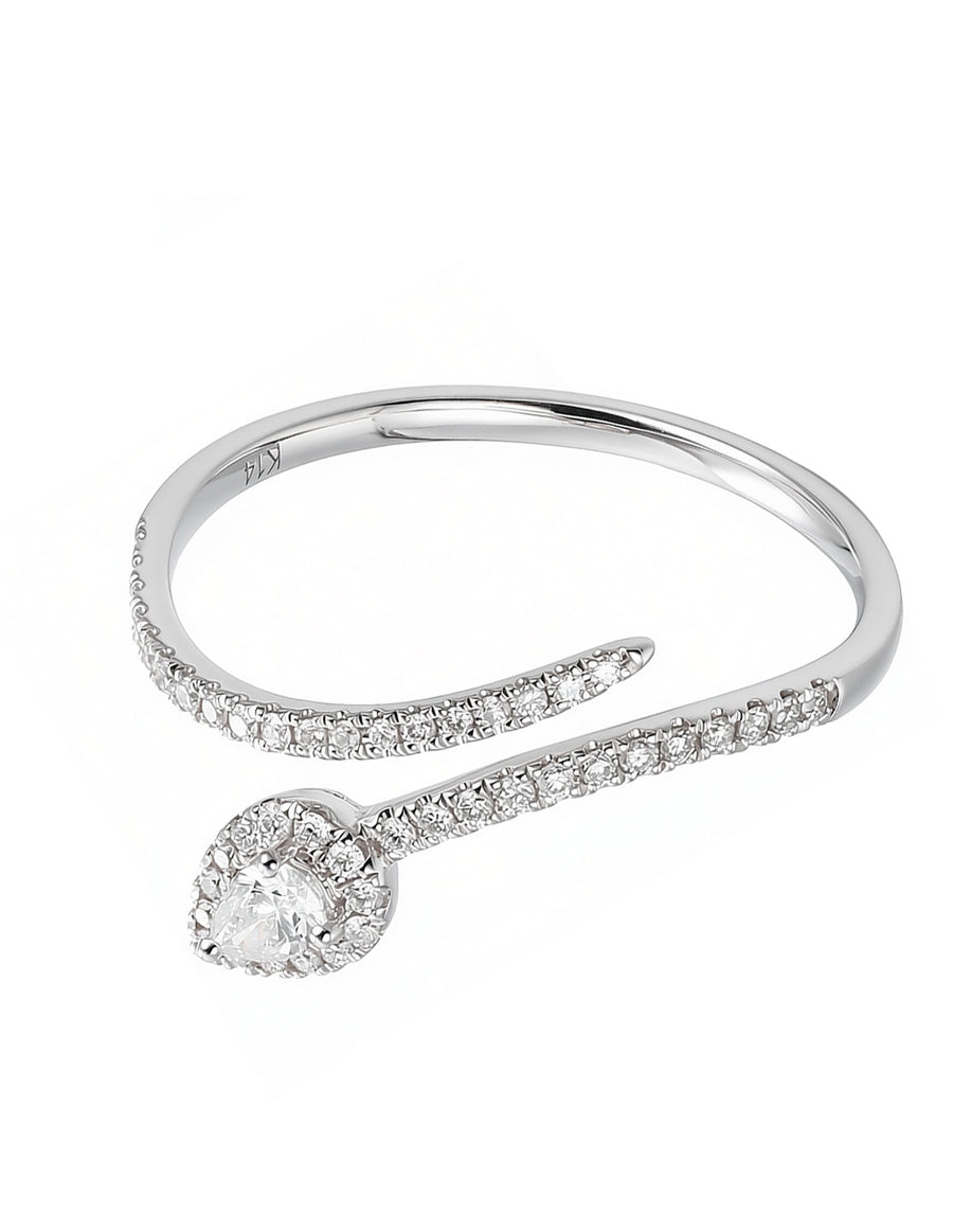 Anillo de Moda con Piedras Laterales