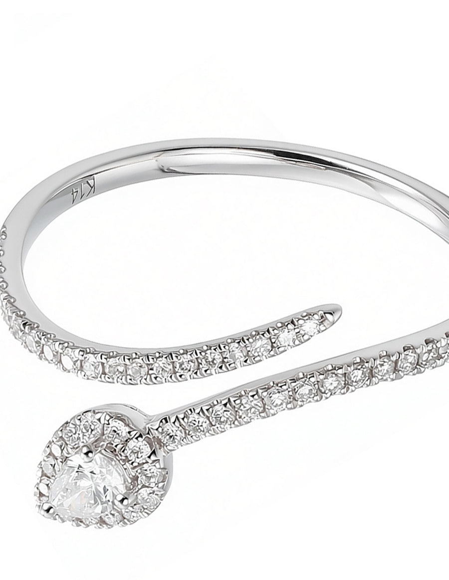 Anillo de Moda con Piedras Laterales