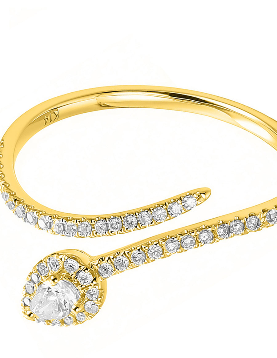 Anillo de Moda con Piedras Laterales