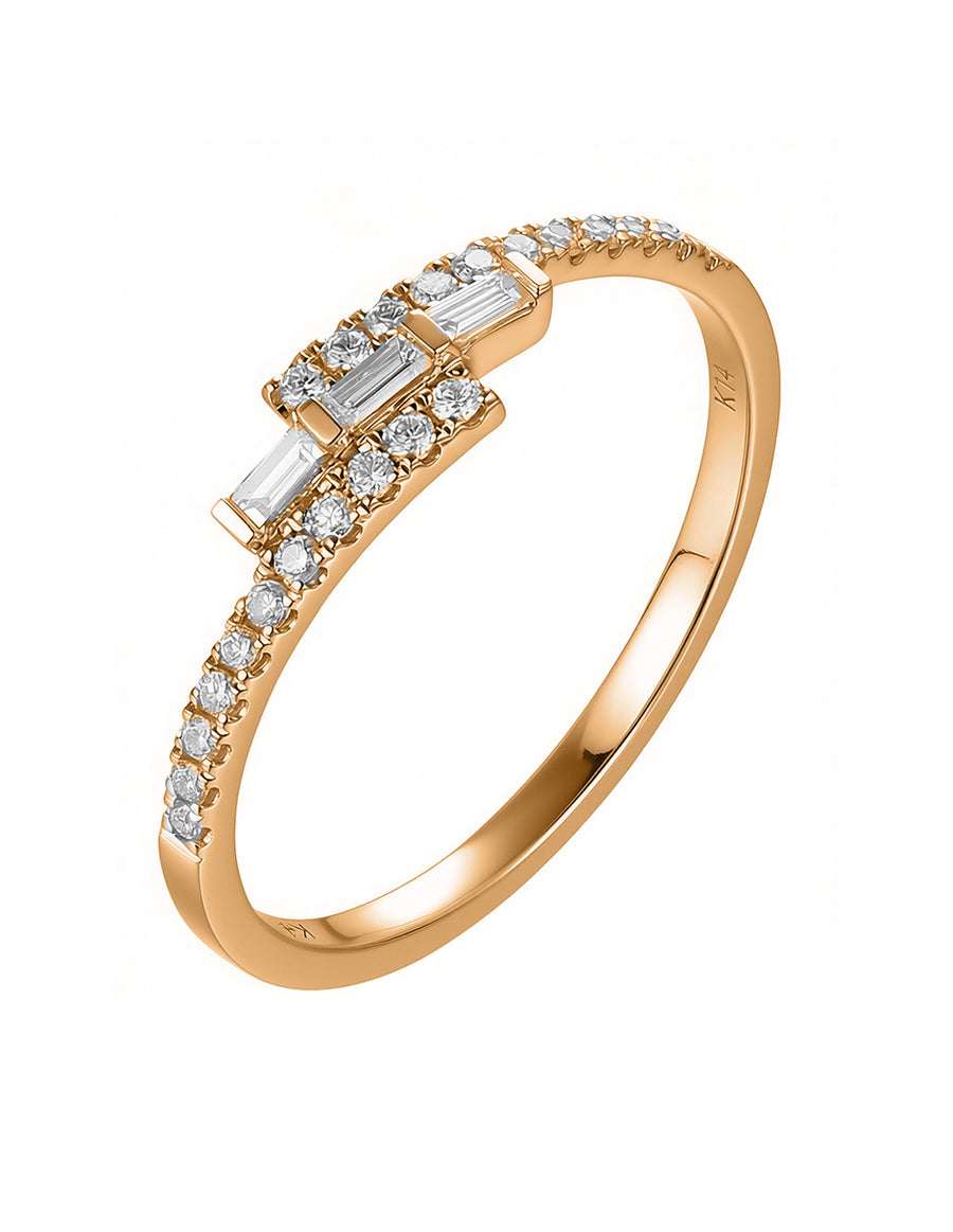 Anillo de Moda con Piedras Laterales