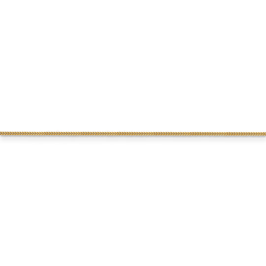 Cadena de Colgante 14K de 24 pulgadas, 0.9mm Curb con Cierre de Anillo de Resorte