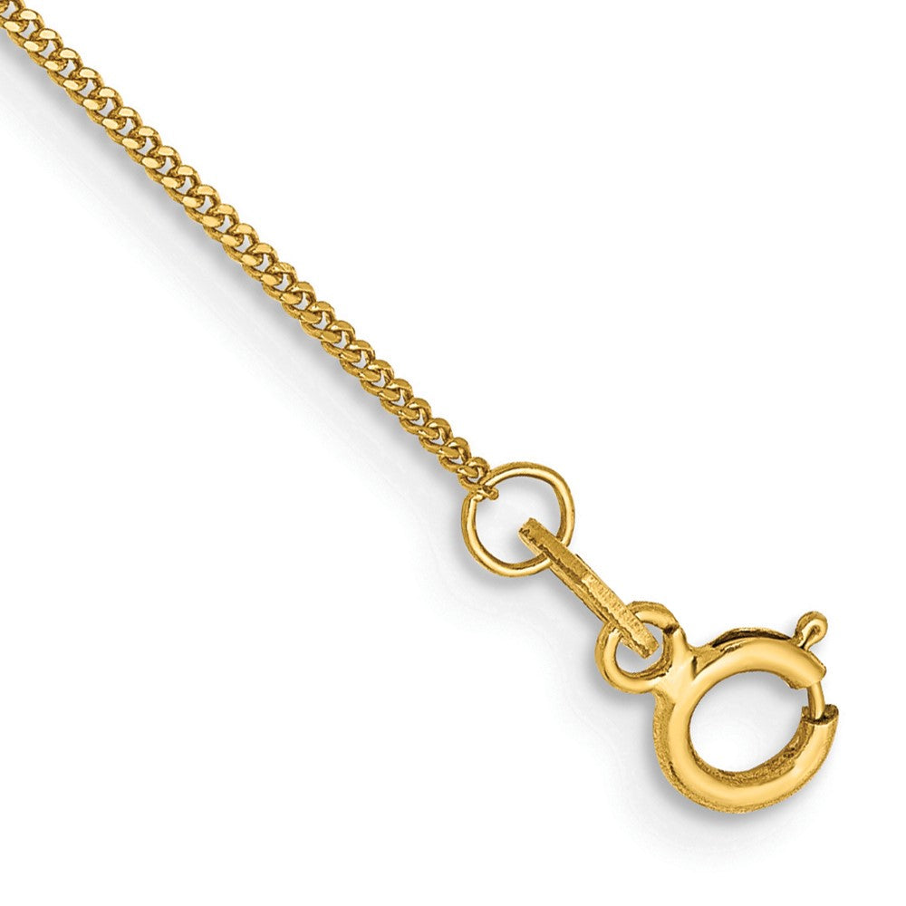 Tobillera de Oro Amarillo de 14K de 10 pulgadas y 0.9 mm con Cierre de Anillo a Resorte