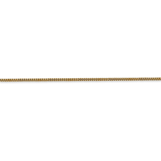 Cadena de Colgante 14K de 16 pulgadas, 1.4mm Curb con Cierre de Anillo de Resorte