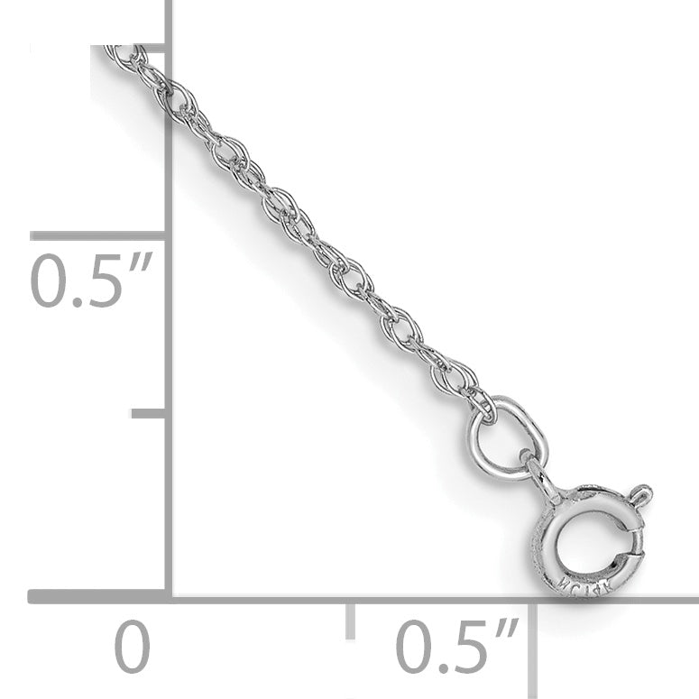 Tobillera de Cadena de Cuerda Ligera de 14K, 0.8mm, con Cierre de Resorte