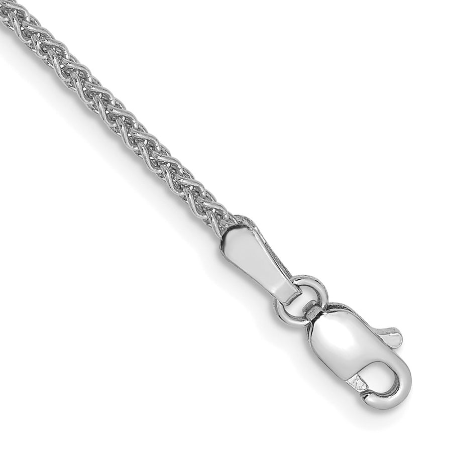 Tobillera de Espiga de Oro Blanco de 14K de 9 Pulgadas y 1.7 mm con Cierre de Langosta