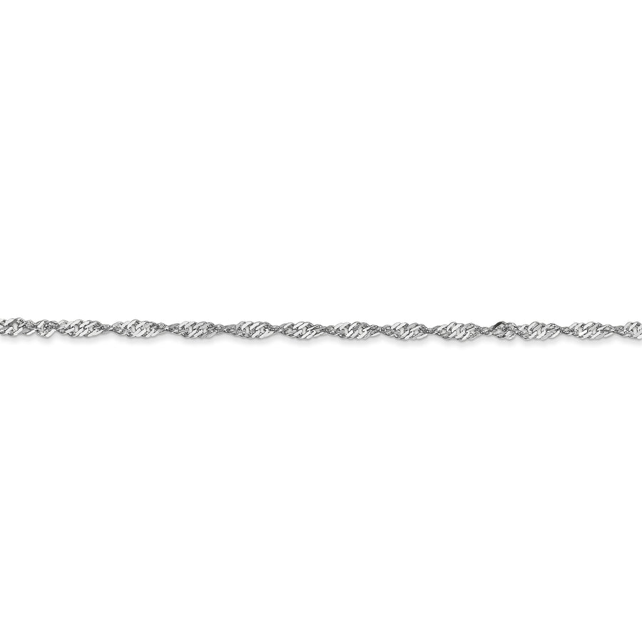 Cadena Singapur de Oro Blanco de 14K, 30 pulgadas, 1.7 mm con Cierre de Langosta