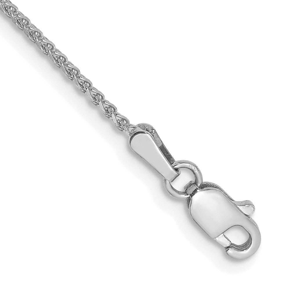 Tobillera Spiga Facetada de 14k en Oro Blanco de 10 pulgadas y 1.25 mm con Cierre de Langosta