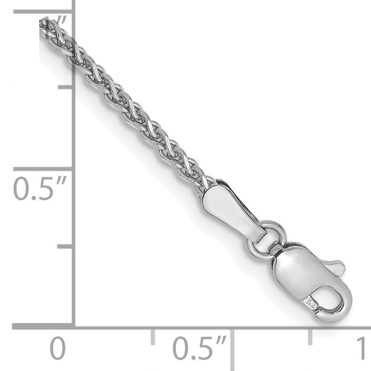 14K White Gold 6 inch 1.7mm Diamond-Cut Spiga Bracelet with Lobster Clasp