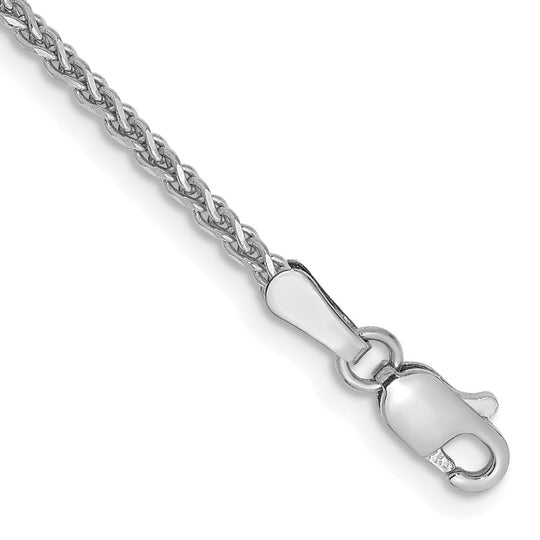 14K White Gold 6 inch 1.7mm Diamond-Cut Spiga Bracelet with Lobster Clasp