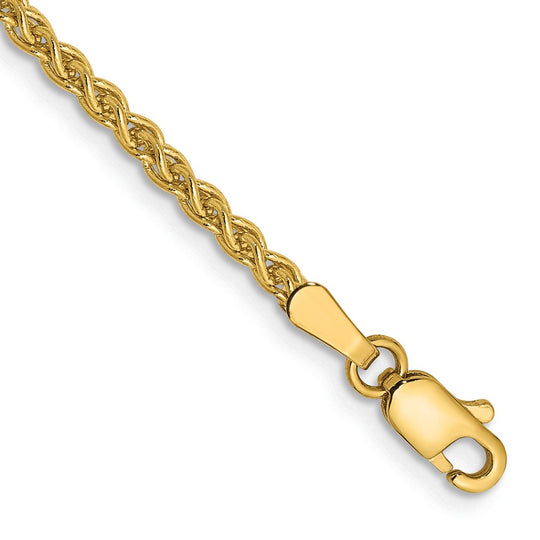 14K Yellow Gold 7 Inch 1.7mm Spiga Bracelet with Lobster Clasp