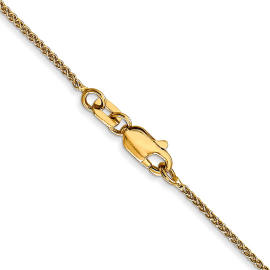 Cadena tipo espiga de 14k y 1,05 mm con cadena con cierre de langosta